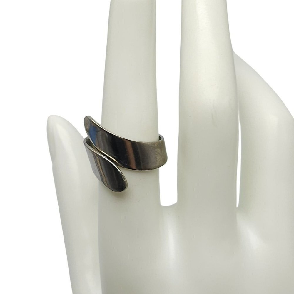 Nickel Silver Bypass Ring Size 7.5 Vintage